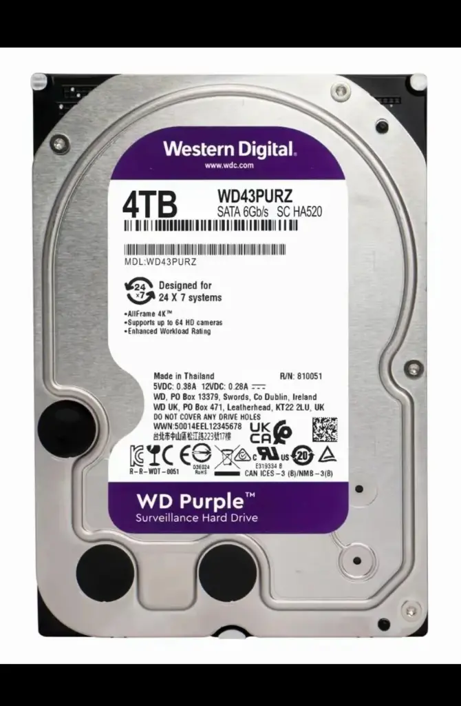 Hard Drive 4TB Western Digital- WD43PURZ
